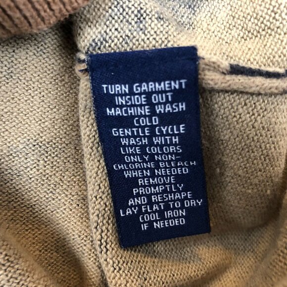 Chaps Womens Knit Sweater Large Brown Tiger Keyhole Neck 100% Cotton Preppy - Picture 7 of 12